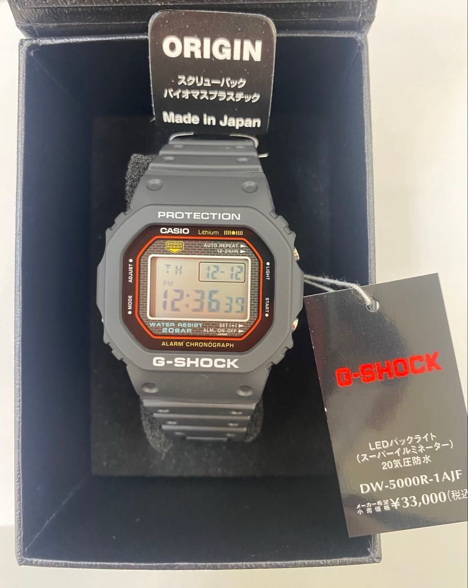 カシオ CASIO G-SHOCK ジーショック DW-5000R-1AJF タグ付き カシオ CASIO G-SHOCK ジーショック DW-5000R-1AJF タグ付き
