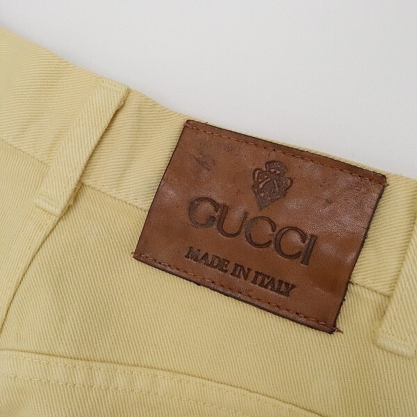 イタリア制◆GUCCI グッチ 切りっぱなし カットオフ デニム パンツ ジーンズ クリーム 38
