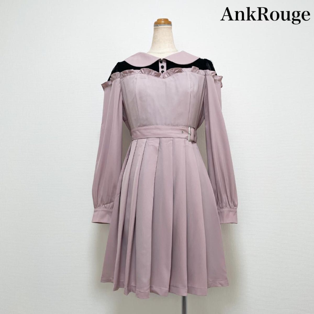 Ank Rouge アンクルージュ レースタックワンピース ピンク 地雷 Ank Rouge アンクルージュ レースタックワンピース ピンク 地雷