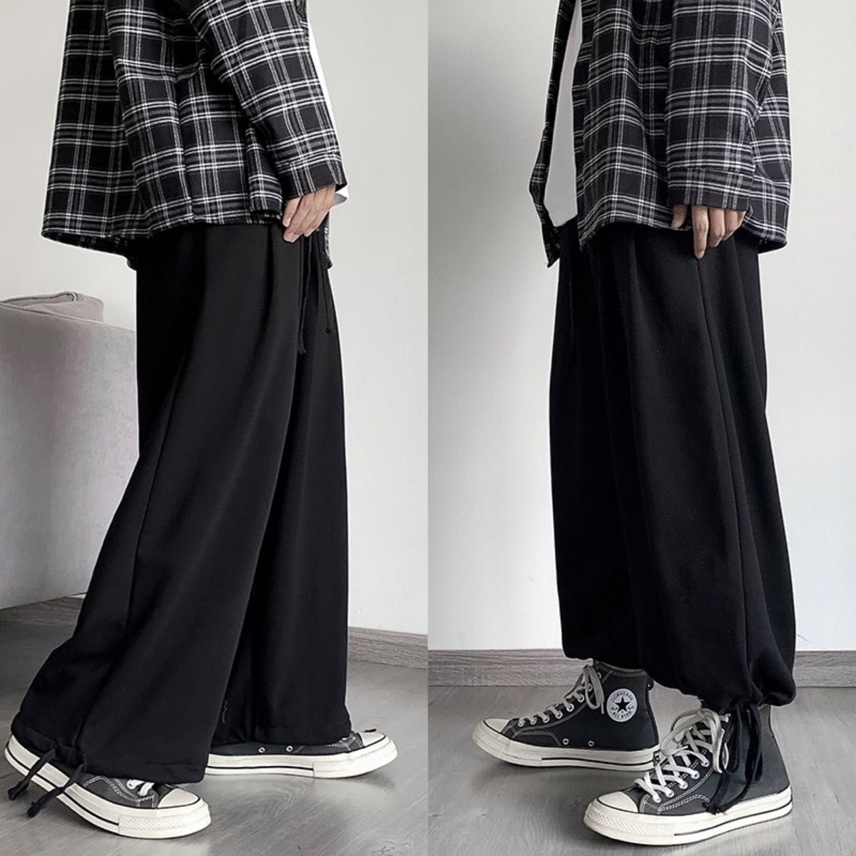 ワイドパンツ ボトムス スウェット ガウチョパンツ 袴パンツ フレアパンツ ルーズパンツ バギーパンツ 黒 L XL XXL ワイドパンツ ボトムス スウェット ガウチョパンツ 袴パンツ フレアパンツ ルーズパンツ バギーパンツ 黒 L XL XXL