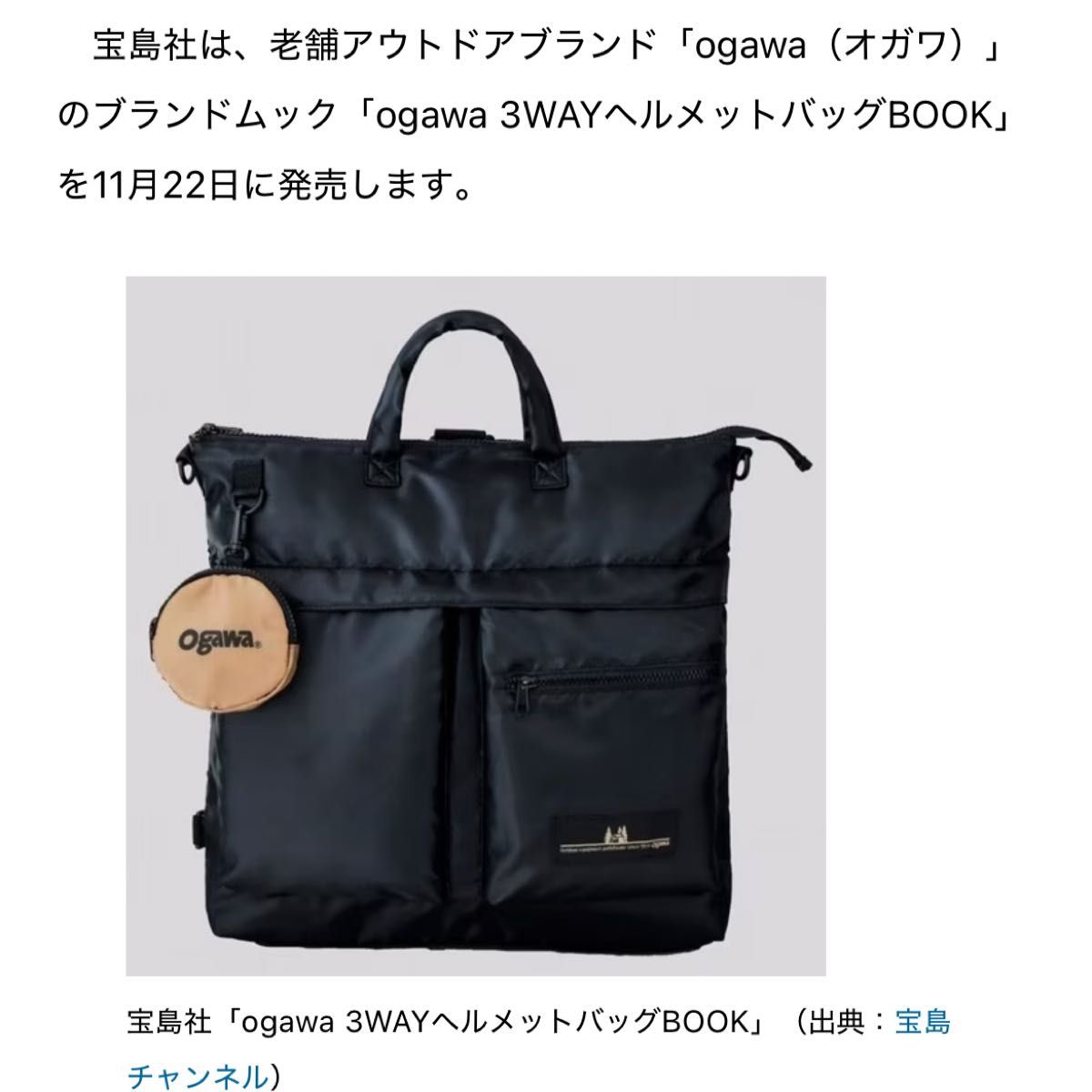 ogawa オガワテント 3way ヘルメットバッグ|Yahoo!フリマ(旧 ogawa オガワテント 3way ヘルメットバッグ|Yahoo!フリマ(旧