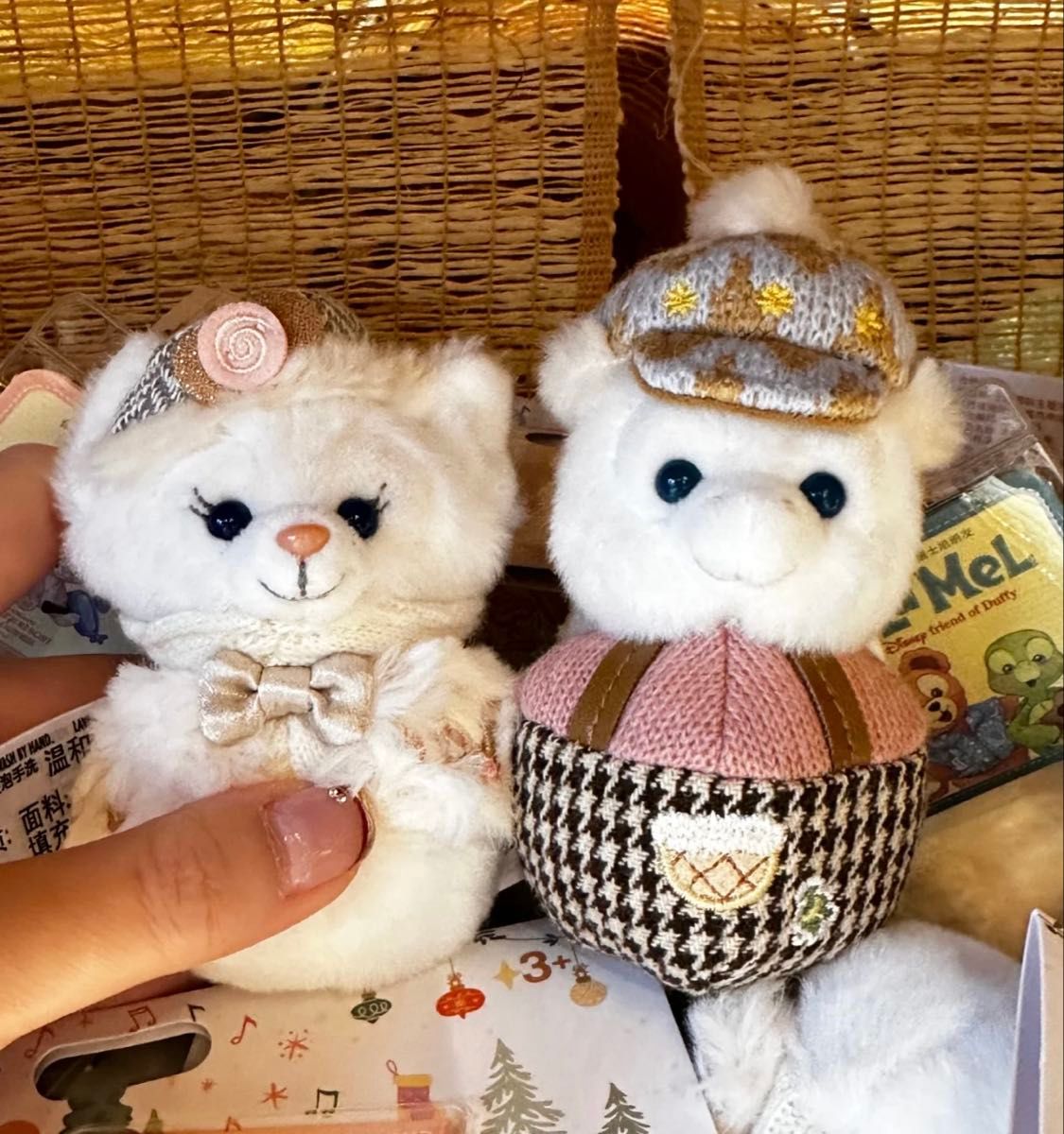 上海ディズニー 雪だるまシリーズ リーナベル&オルメルぬいぐるみキーチェーン 2024上海ディズニー限定雪だるま☆リーナベル+オルメル