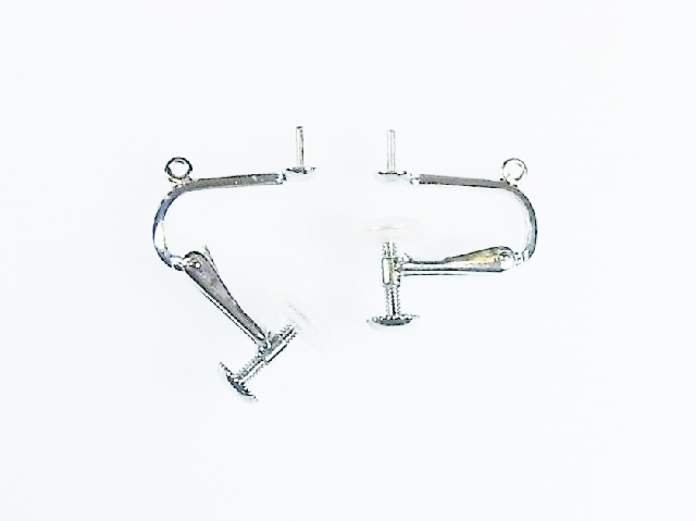 Pt900 screw screw spring type * earrings empty frame metal fittings 