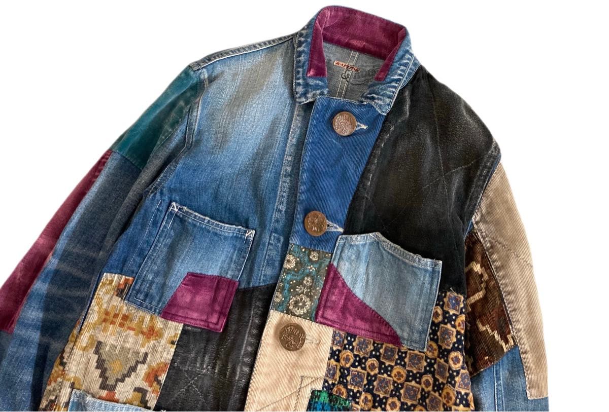 KAPITAL KOUNTRY ヴィンテージ加工 サイケ パッチワーク デニム KAPITAL KOUNTRY ヴィンテージ加工 サイケ パッチワーク デニム