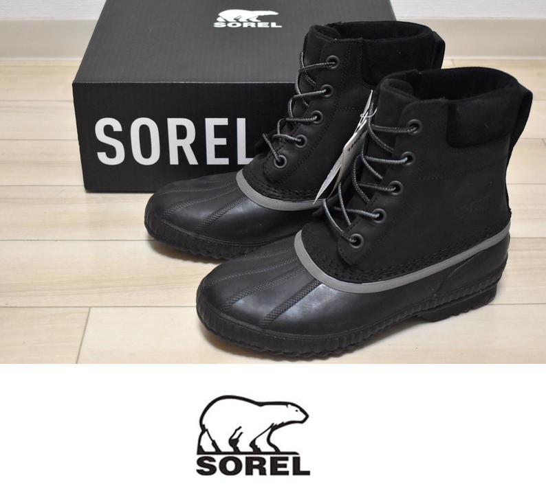 【送料無料ライン/39ショップ】 Ⅱ CHEYANE SOREL ソレル 【送料無料】新品 スノーブーツ ブラック シャイアン 保温 防寒 25.5cm スノーブーツ