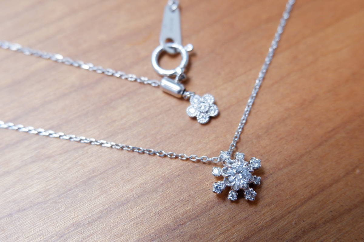 アベリ AbHeri Pt ダイヤモンド ネックレス 0.25ct☆ アクセサリー