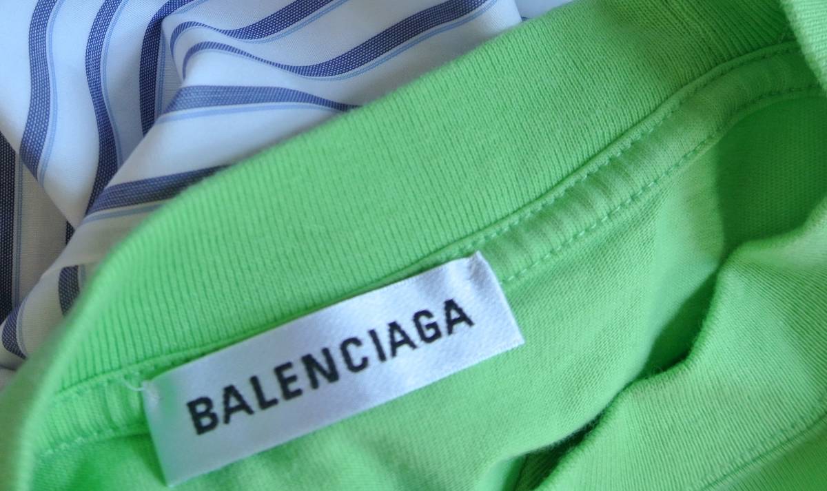 BALENCIAGA 　バレンシアガ TEE-SHIRT COMBI COLLAR SHIRT　　コンビ　シャツ　Ｔシャツ　ストライプ_画像5