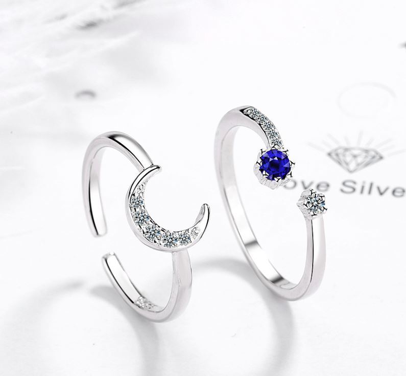  re-arrival * new goods * free shipping moon CZ sapphire diamond ring silver 925 platinum . maximum . lady's accessory ring zirconia 
