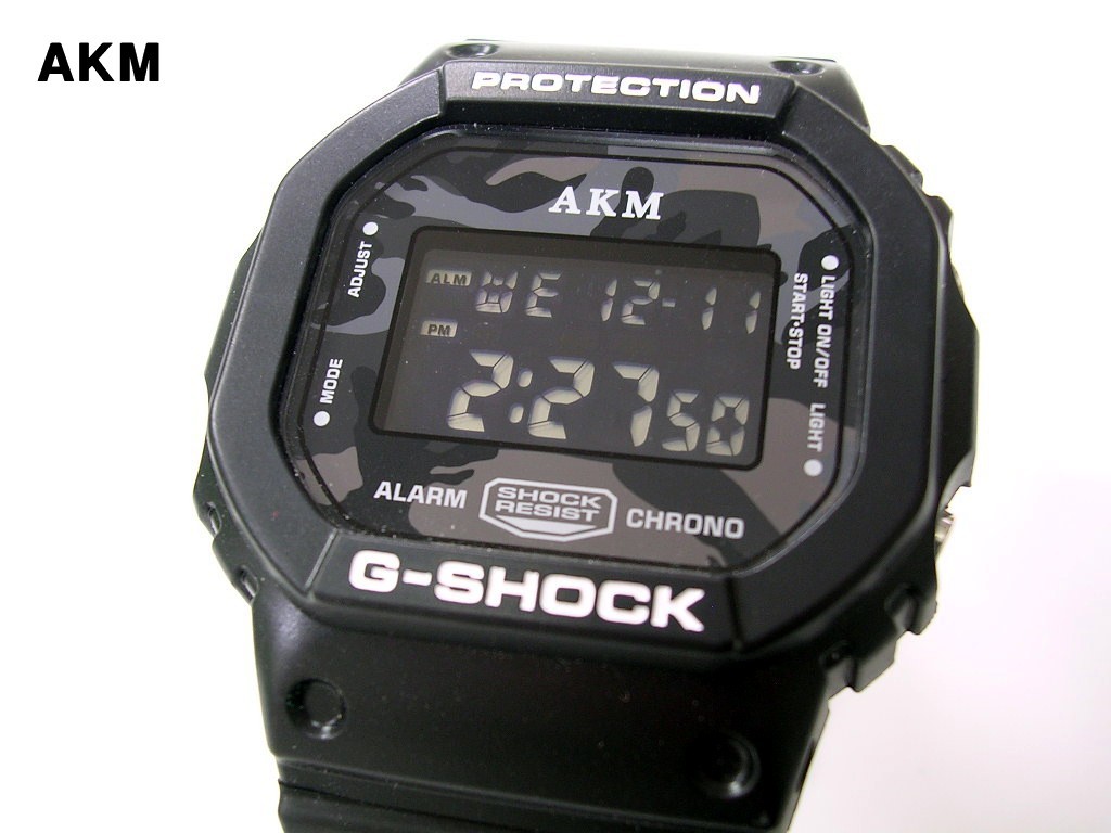 ￥18,000+Tax【CASIO AKM x G-SHOCK DW-5600 カシオ エイケイエム Gショック ブラック 迷彩 カモフラージュ 限定 腕時計 G122 AGS001】_画像2