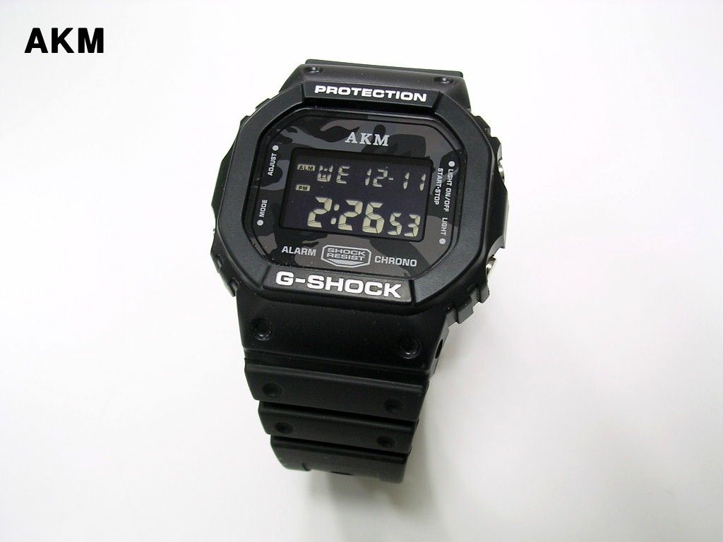 ￥18,000+Tax【CASIO AKM x G-SHOCK DW-5600 カシオ エイケイエム Gショック ブラック 迷彩 カモフラージュ 限定 腕時計 G122 AGS001】_画像3