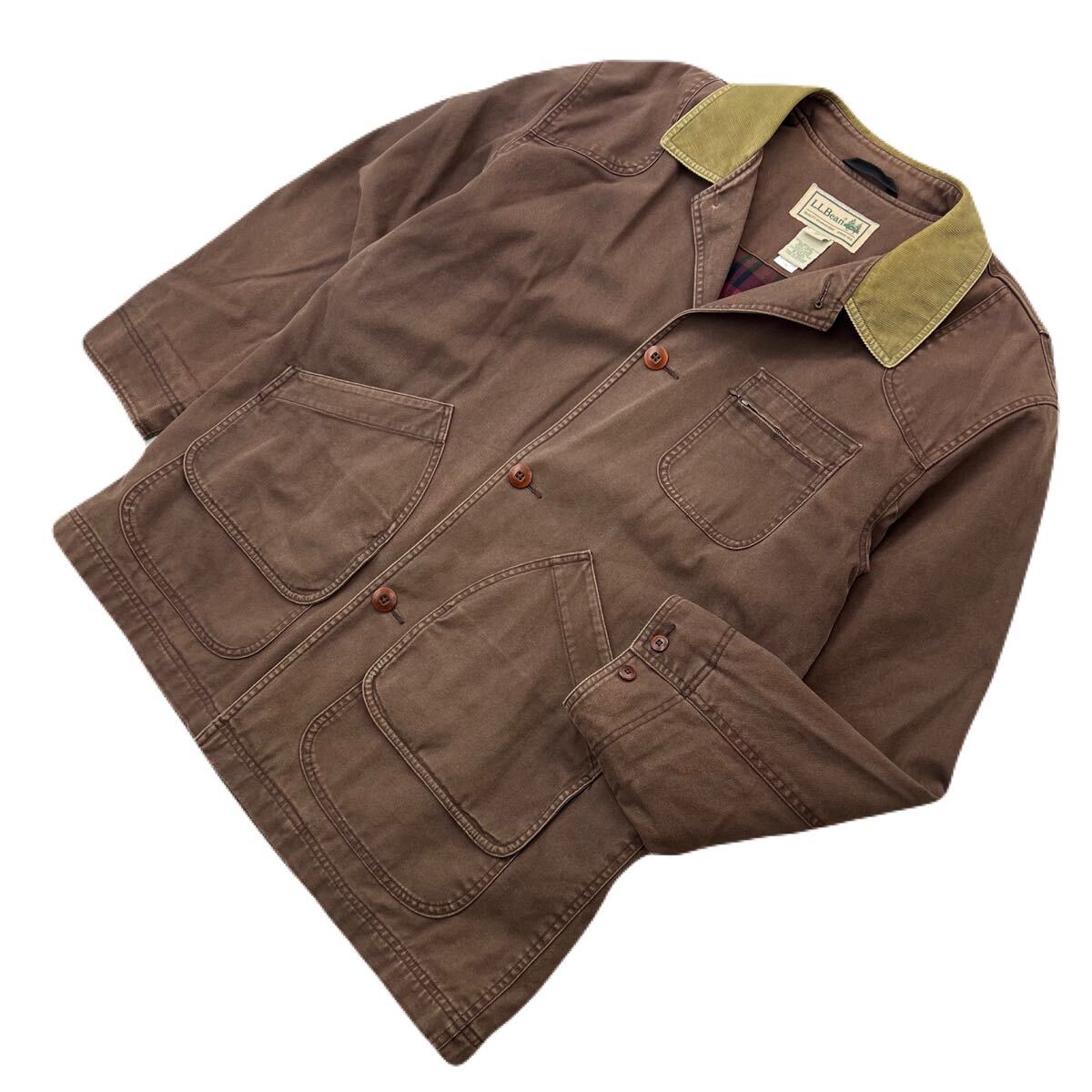 レビュー高評価の商品!の商品をすべて カバーオール エルエルビーン ☆ L.L.Bean ジャケット 古着■BF302 大人カジュアル アメカジ アウトドア 秋冬 XL ブラウン コットン ダック 男性用