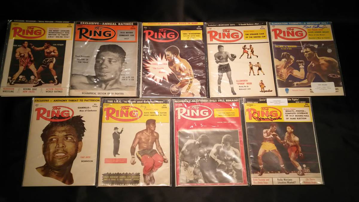 新しいスタイル ☆ボクシング☆リング誌☆The RING☆リングマガジン☆1957年9冊セット☆ジーン・フルマー、カーメン・バシリオ直筆サイン入り!☆超お宝☆ ボクシング