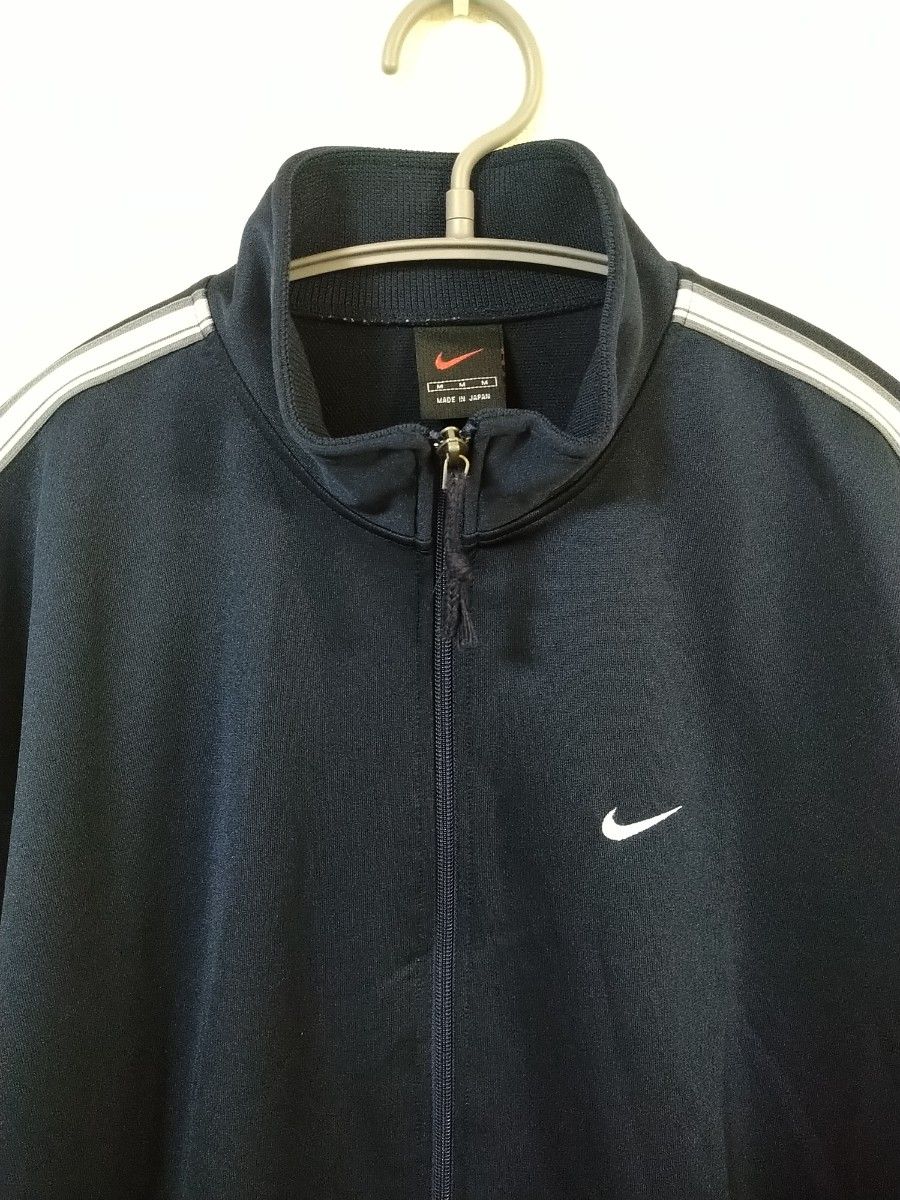 黒タグ 日本製 90sナイキ NIKE トラックジャケット ネイビー系色 黒タグ 日本製 90sナイキ NIKE トラックジャケット ネイビー系色