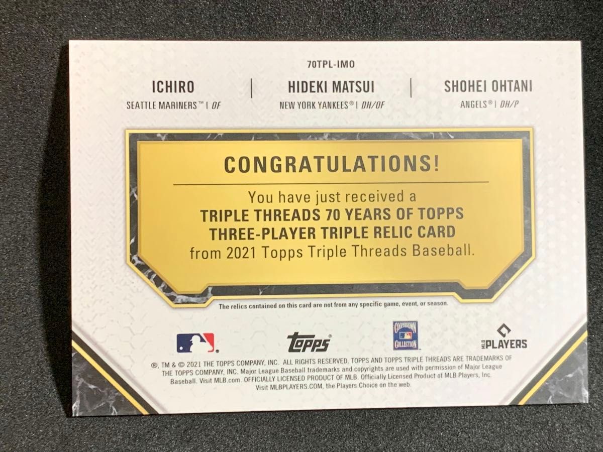 大谷翔平・イチロー・松井秀喜 topps パッチカード 9枚限定 大谷翔平・イチロー・松井秀喜 topps パッチカード 9枚限定