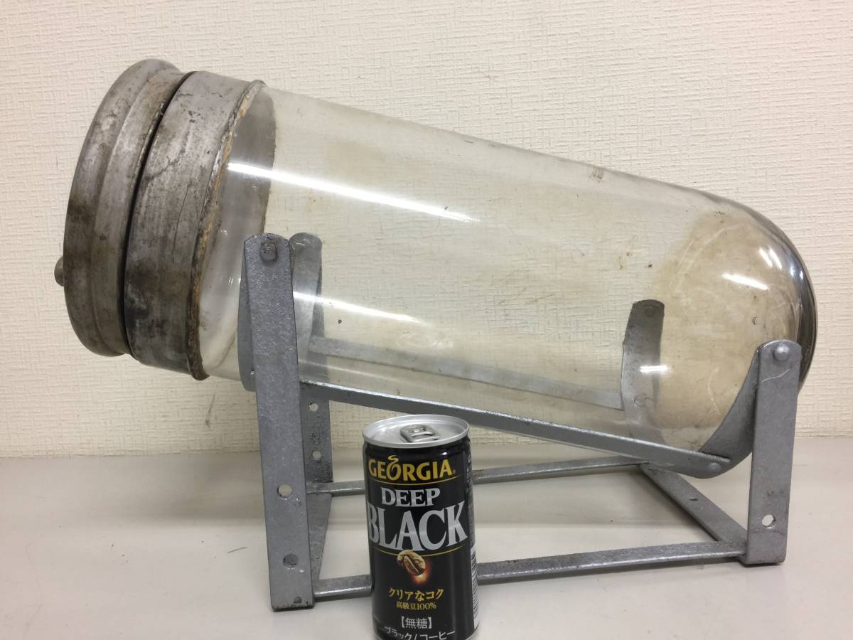 昭和レトロ　激レア　ロケット型　古いガラス瓶　硝子瓶　気泡入り　歪み　駄菓子屋　アンティーク　高さ31cm　横18cm　奥43cm　　　B4_画像1