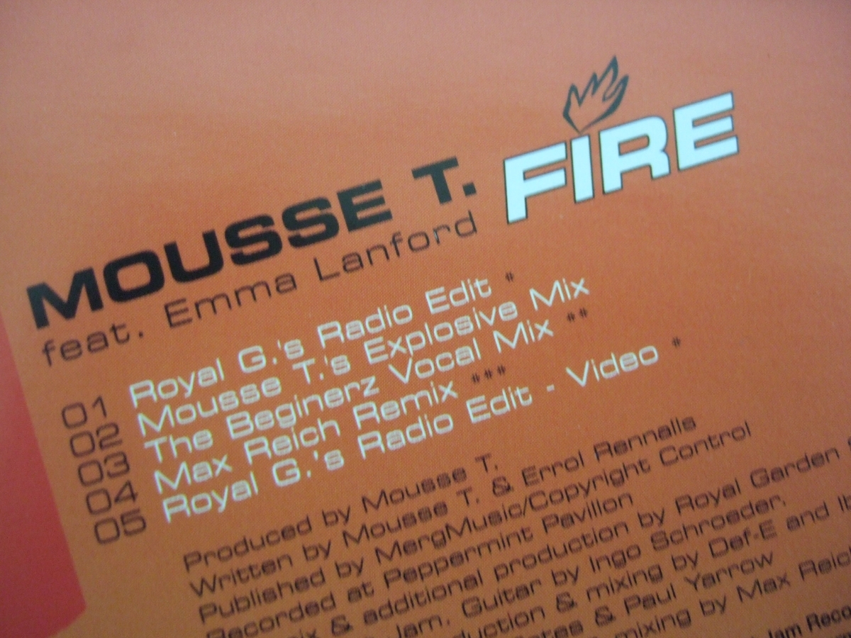 【CD】MOUSSE T. feat.Emma Lanford / FIRE シングルCD