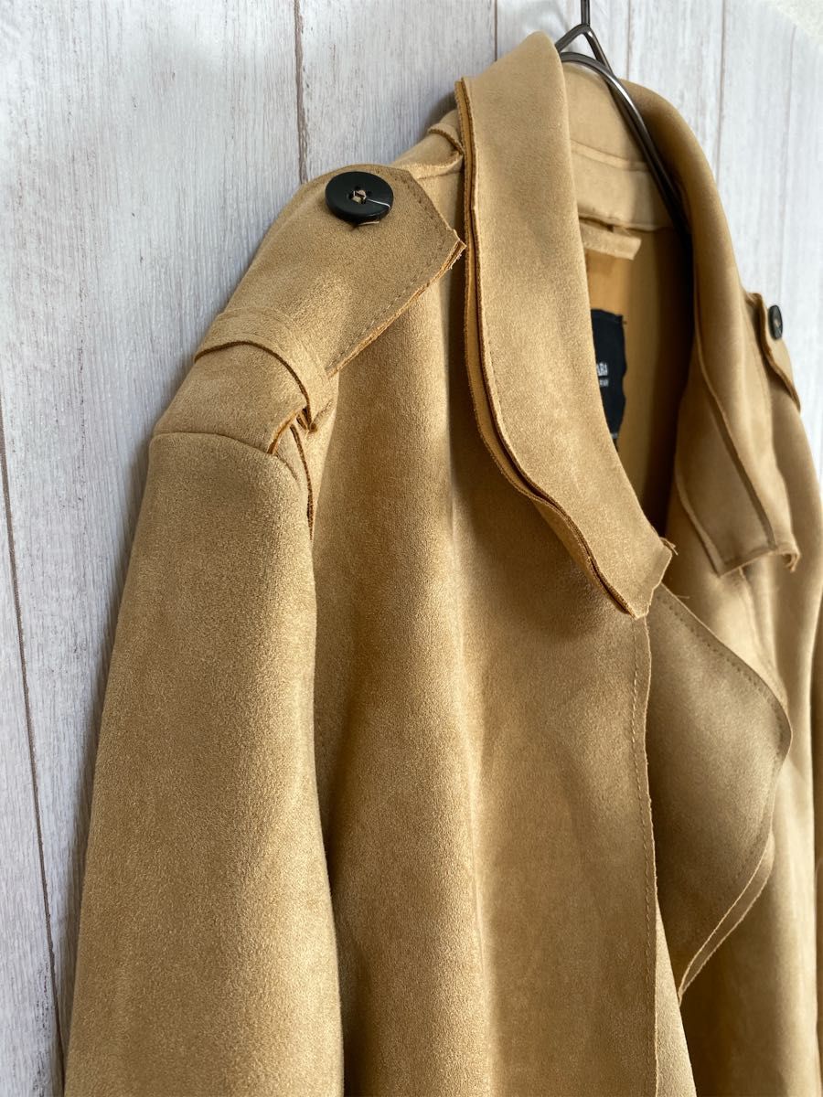 ZARA ザラ フェイクスエード ライトアウター トレンチコート ZARA ザラ フェイクスエード ライトアウター トレンチコート