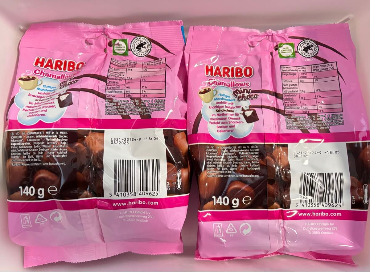 HARIBO ハリボー チョコマシュマロ ミニ 140g 2袋 Chamallows HARIBO ハリボー チョコマシュマロ ミニ 140g 2袋 Chamallows