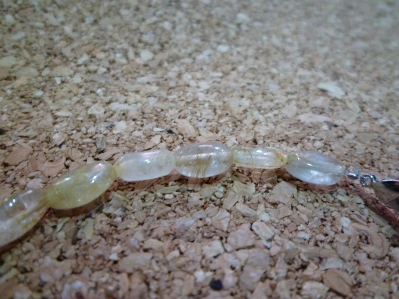  Gold rutile quartz flat type anklet 