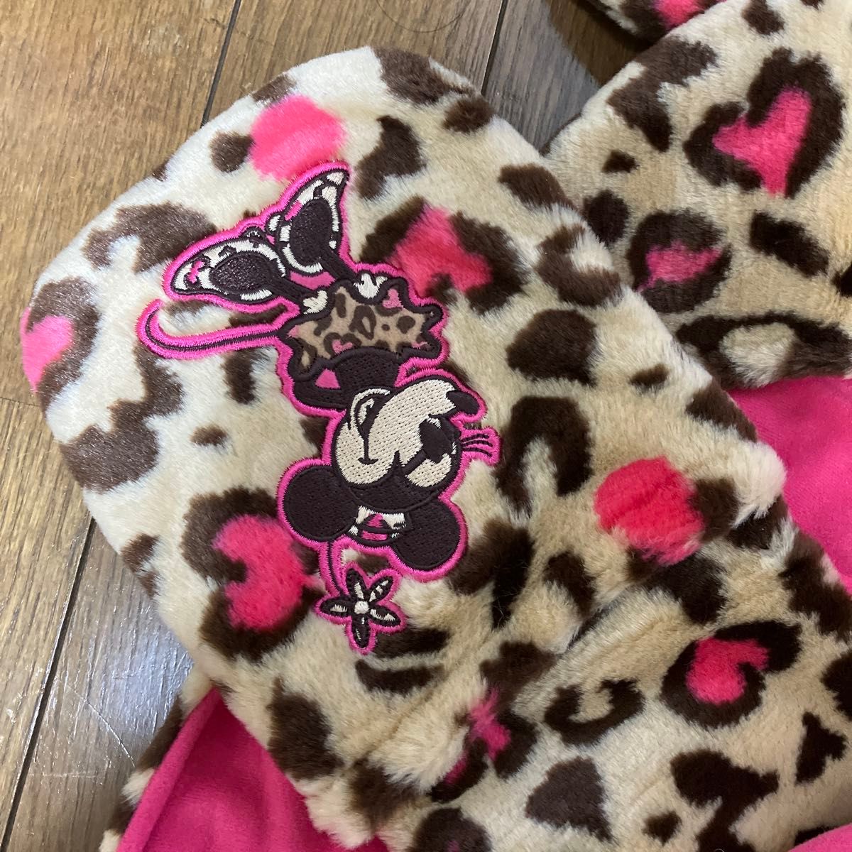 ディズニー ファンキャップ ミニー ヒョウ柄 フード付きマフラー ディズニー ファンキャップ ミニー ヒョウ柄 フード付きマフラー