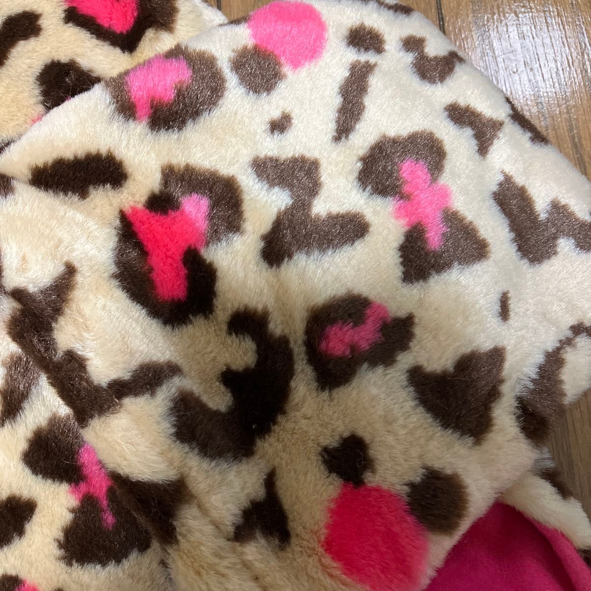 ディズニー ファンキャップ ミニー ヒョウ柄 フード付きマフラー ディズニー ファンキャップ ミニー ヒョウ柄 フード付きマフラー