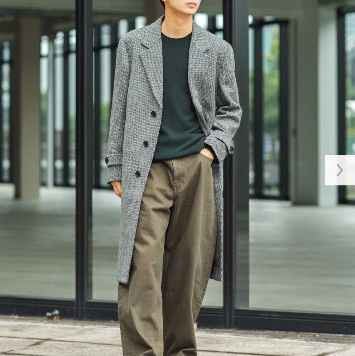 ユニクロ UNIQLO JWA チェスターコート GLAY グレー ウール33%混 ユニクロ UNIQLO JWA チェスターコート GLAY グレー ウール33%混