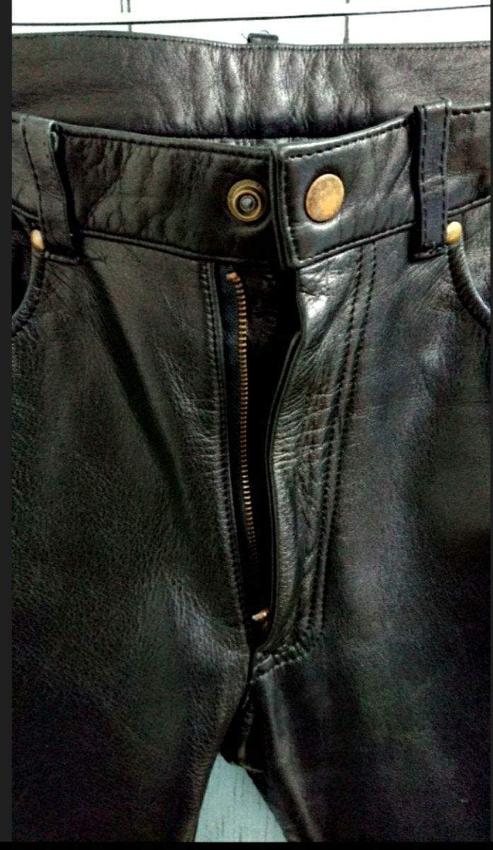 FREEDOM フリーダム 一枚皮 黒 レザーパンツ W76 革パンツ 本革 ロック ロカビリー パンクス アメカジ_画像3
