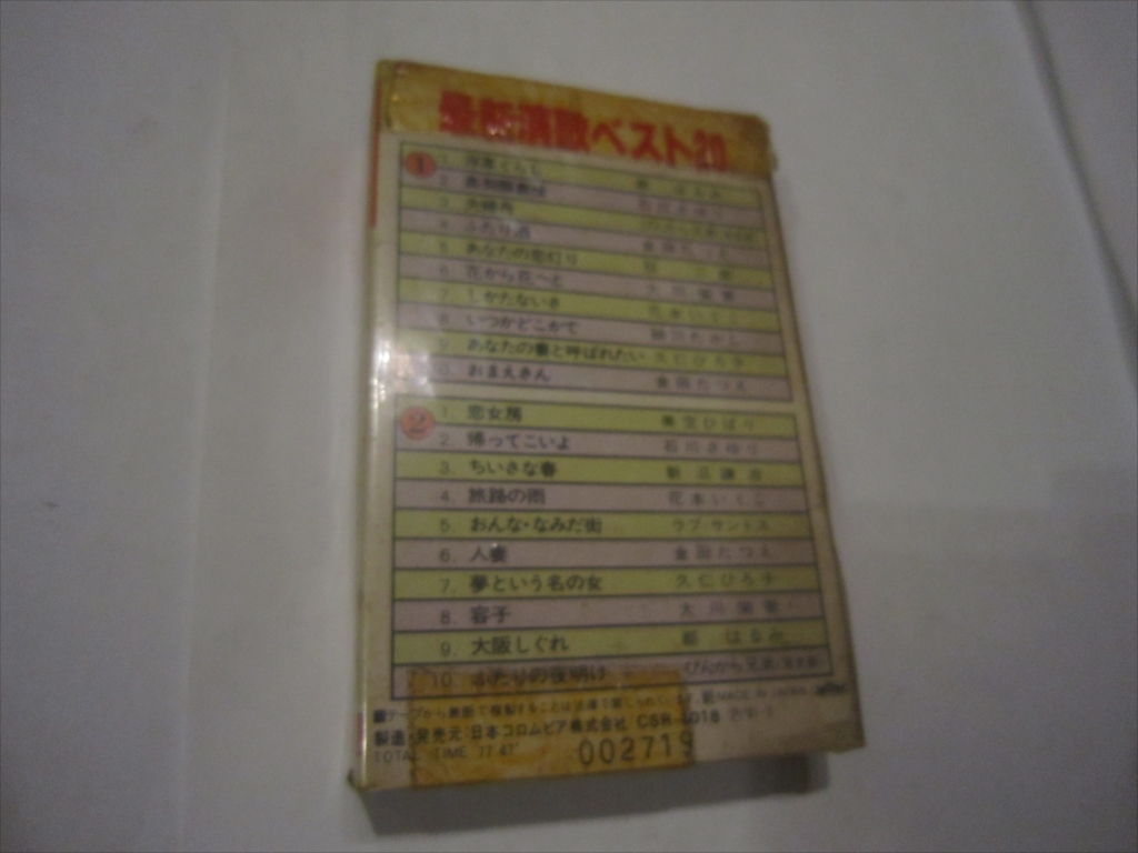 昭和　カセット　最新演歌ベスト20　美空ひばり　都はるみ 石川さゆり 冠二郎 金田たつえ 恋女房 ぴんから兄弟 新沼謙治　歌詞カード付_画像2