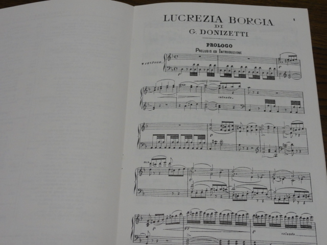 ドニゼッティ「ルクレチア・ボルジア」ピアノヴォーカルスコア ベルウィンミルズ社 美品 未使用品_画像2