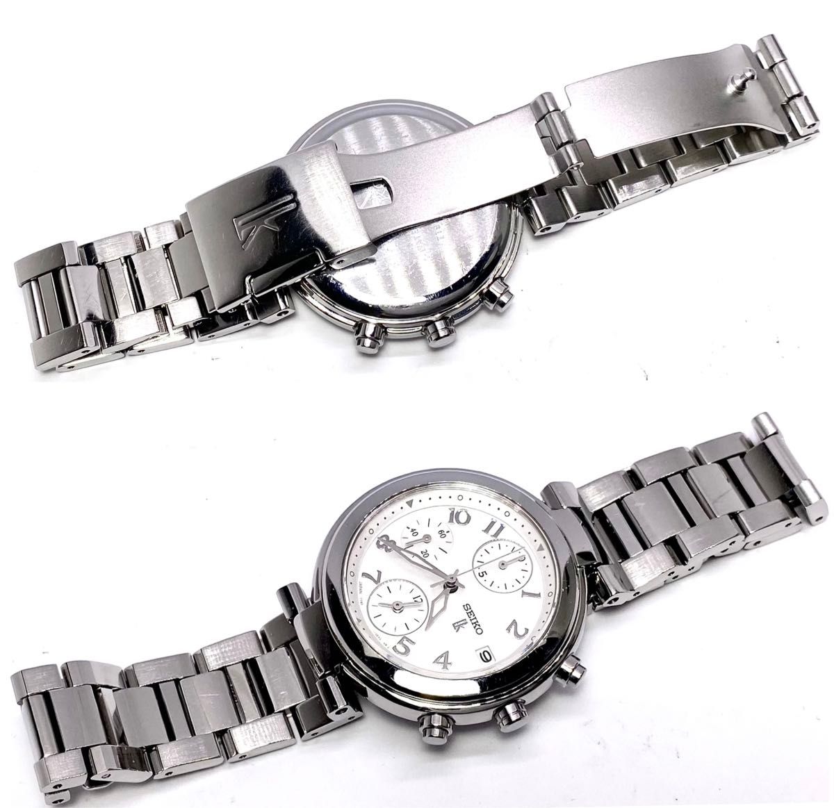 SEIKO LUKIA クロノグラフ ウォッチ SEIKO セイコー LUKIA ルキア クロノグラフ 電池新品 ホワイト