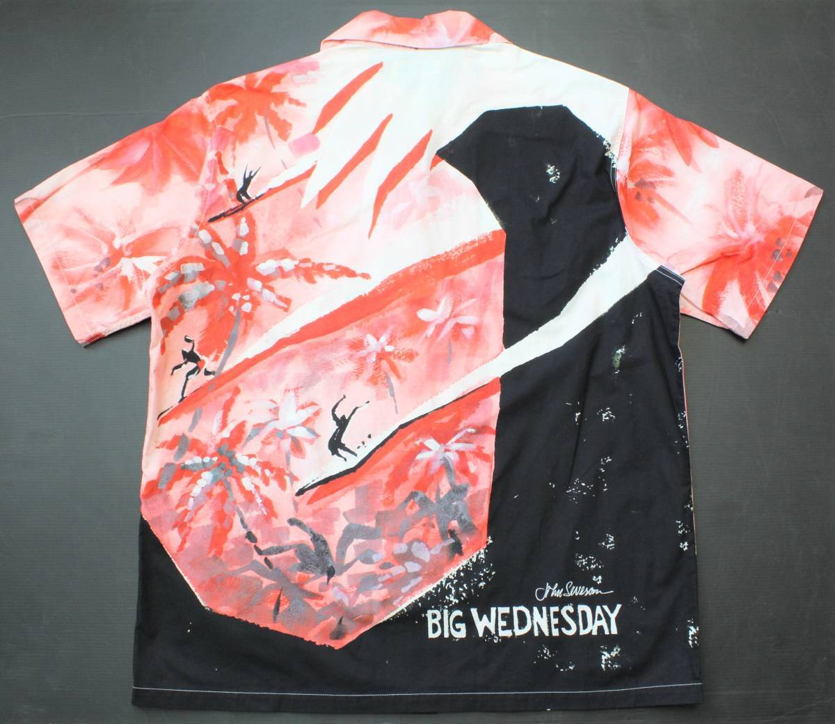 YSS18東洋Mジョンセバーソン ビッグウエンズデイ 日本製JOHN SEVERSON半袖シャツHAWAIIAN SHIRTオープンカラーBIG WEDNESDAY