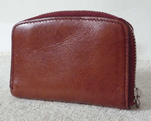 良品　ボックス21　box21　レザー　コーラル系　小銭入れ　コインケース_画像2