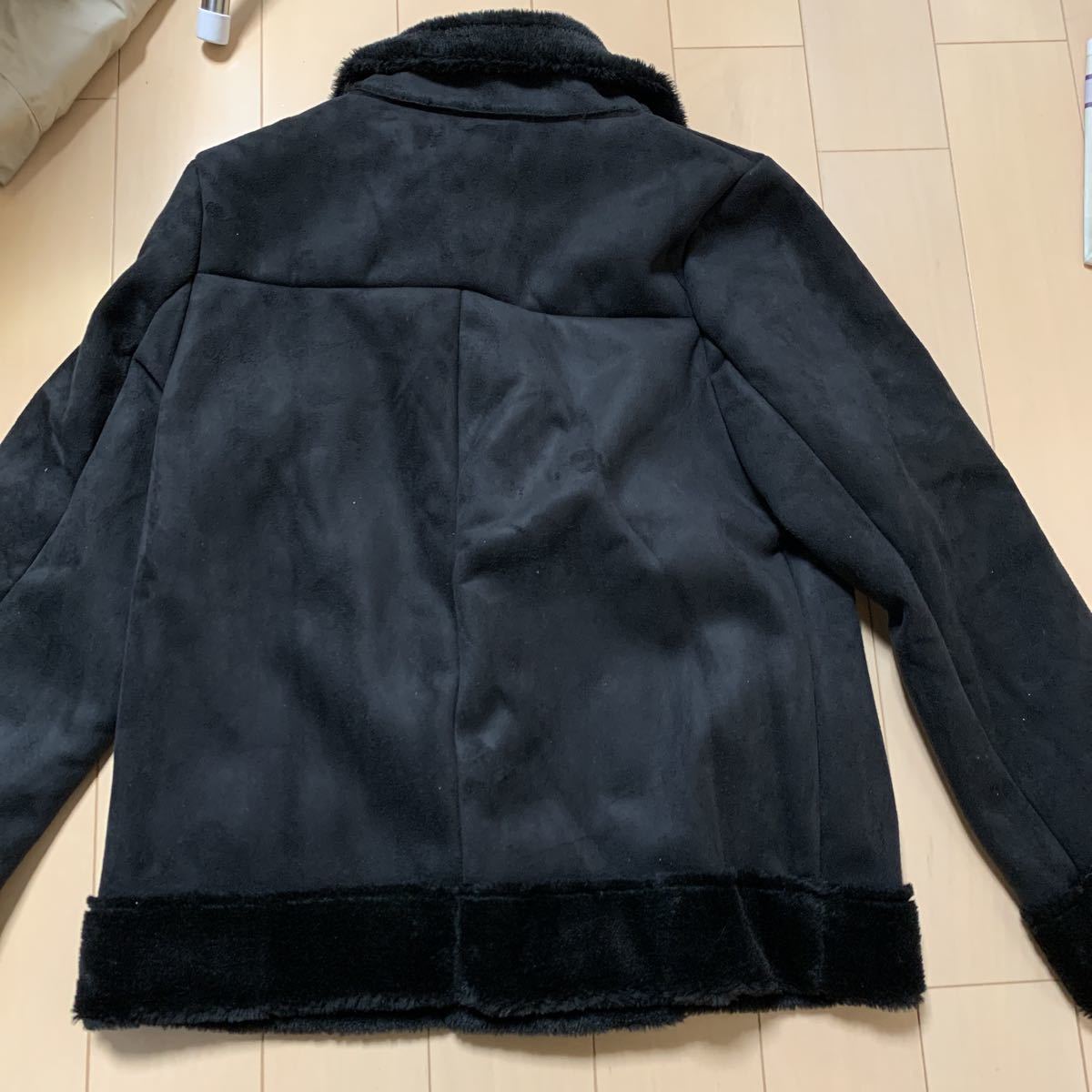  free shipping fake mouton rider's jacket M size black lady's 