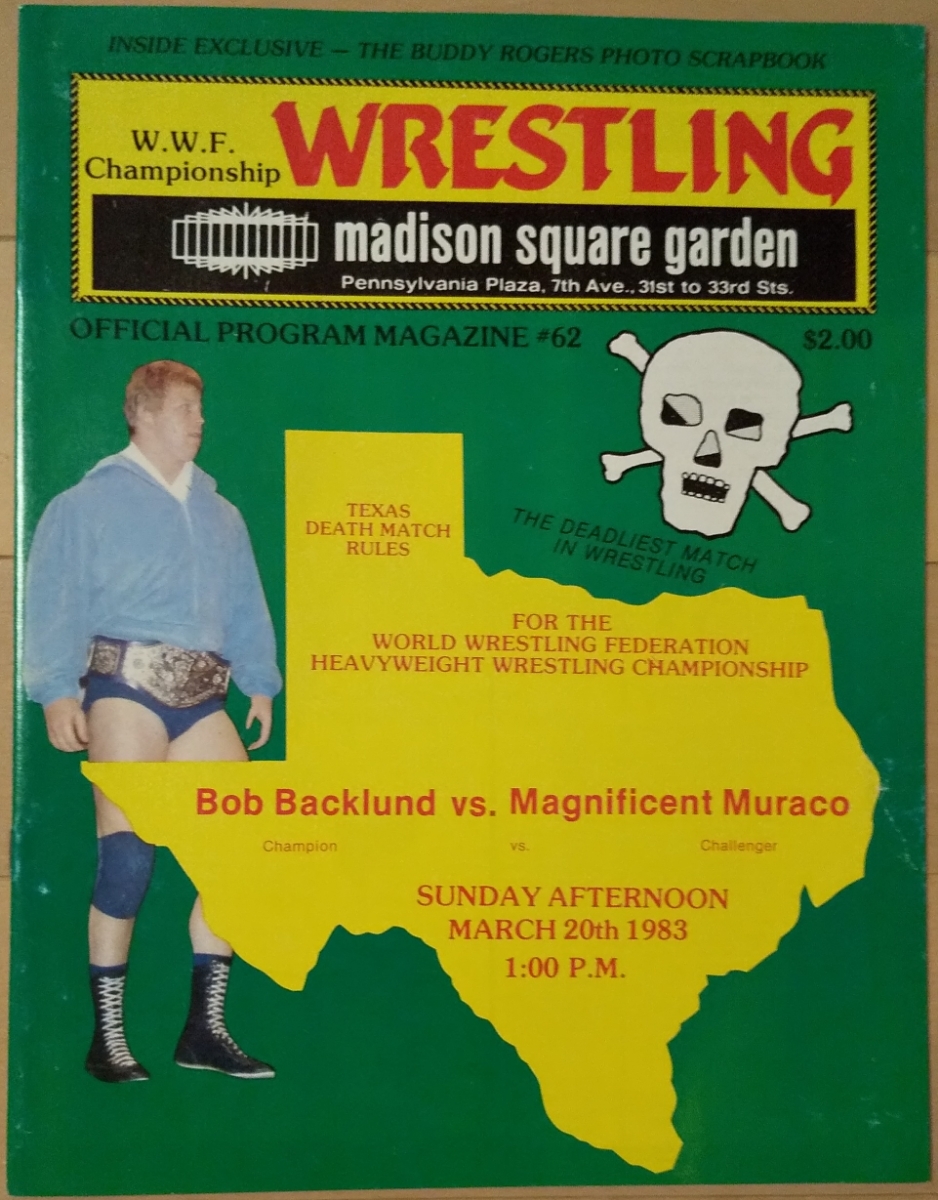 W.W.F. Championship Wrestling くらしを楽しむアイテム 1983年3月20日 40％OFFの激安セール MSG大会パンフレット