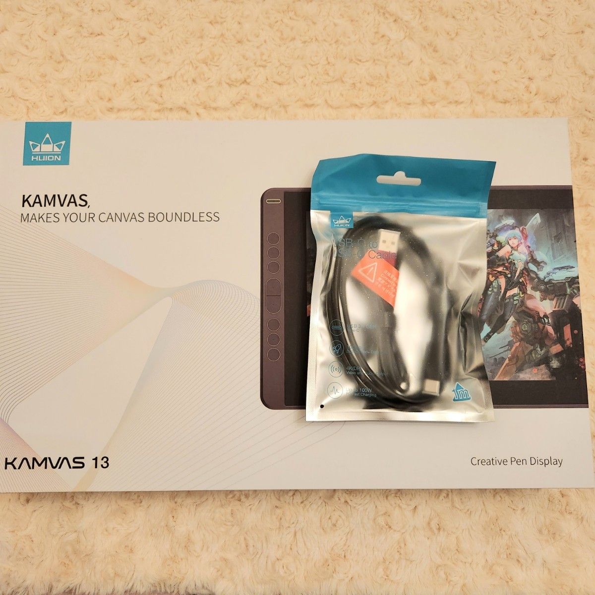 Huion Kamvas 13 液晶ペンタブレット 本体+USB-Cケーブル