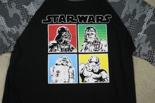 【古着 KID'S STARWARSイラストプリントTシャツ黒2XL】スターウォーズ映画MOVIEアニメ夏物衣料子供服 8326_画像5