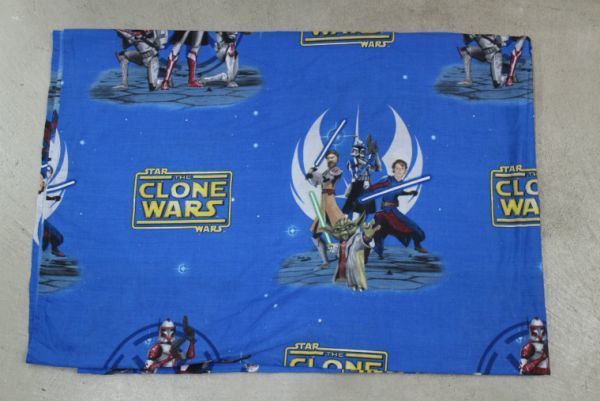 【USEDレア美品STARWARS CLONEWARS総柄ベッドシーツ】スターウォーズ映画クローンウォーズ1200の画像2