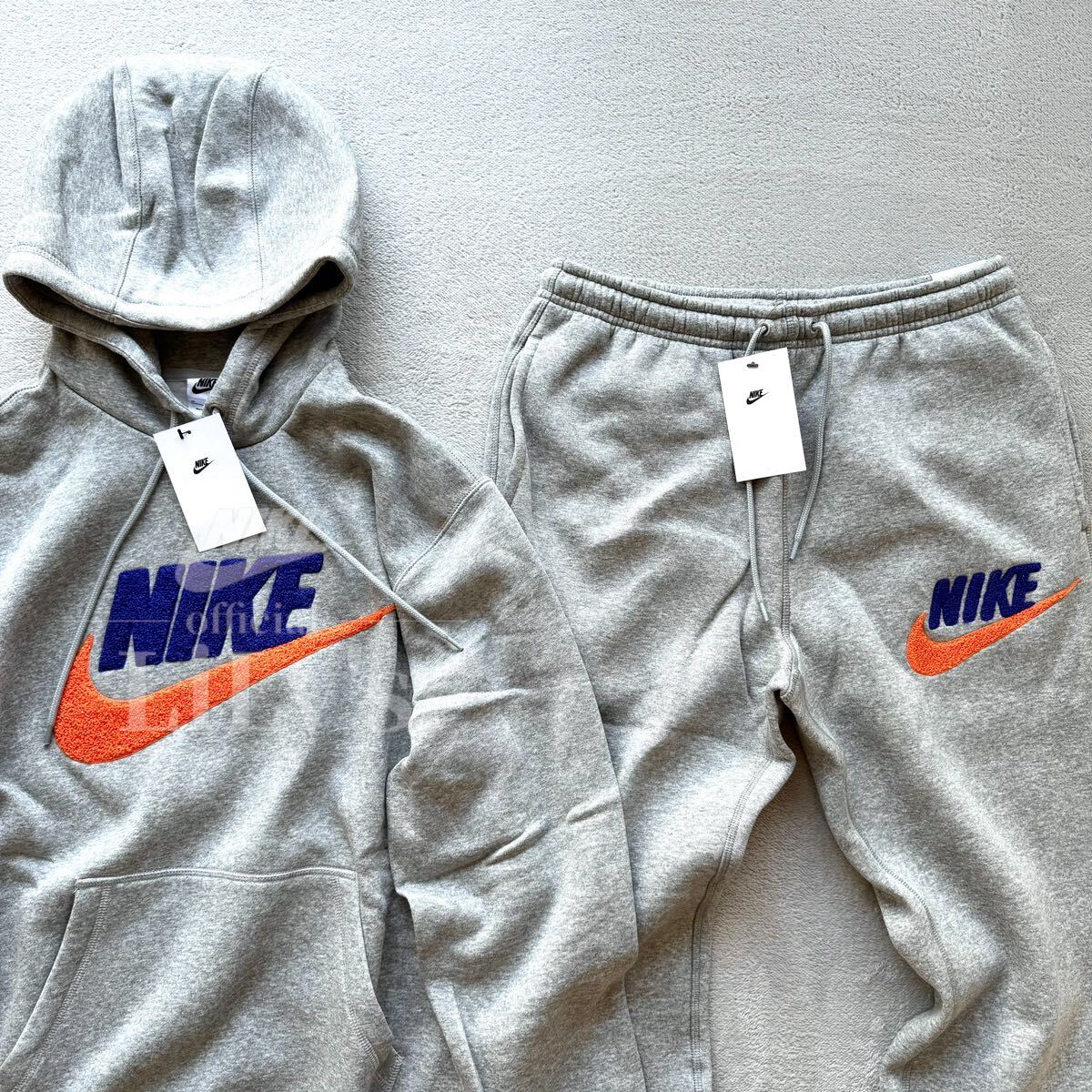 新品未使用 NIKE上下セットアップ XL グレー ナイキ ロゴボア 新品未使用 NIKE上下セットアップ XL グレー ナイキ ロゴボア