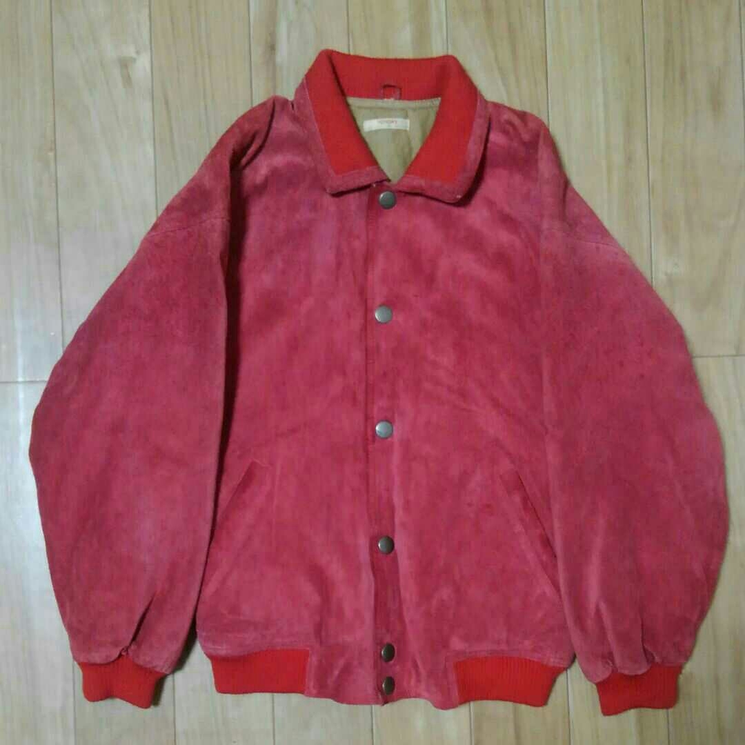 Person's PERSON\'S куртка замша красный желтый кожа блузон натуральная кожа большой Logo Vintage K20E43