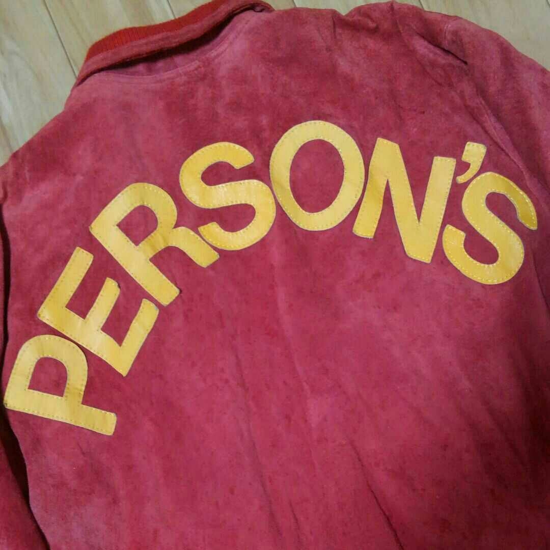  Person's PERSON\'S куртка замша красный желтый кожа блузон натуральная кожа большой Logo Vintage K20E43