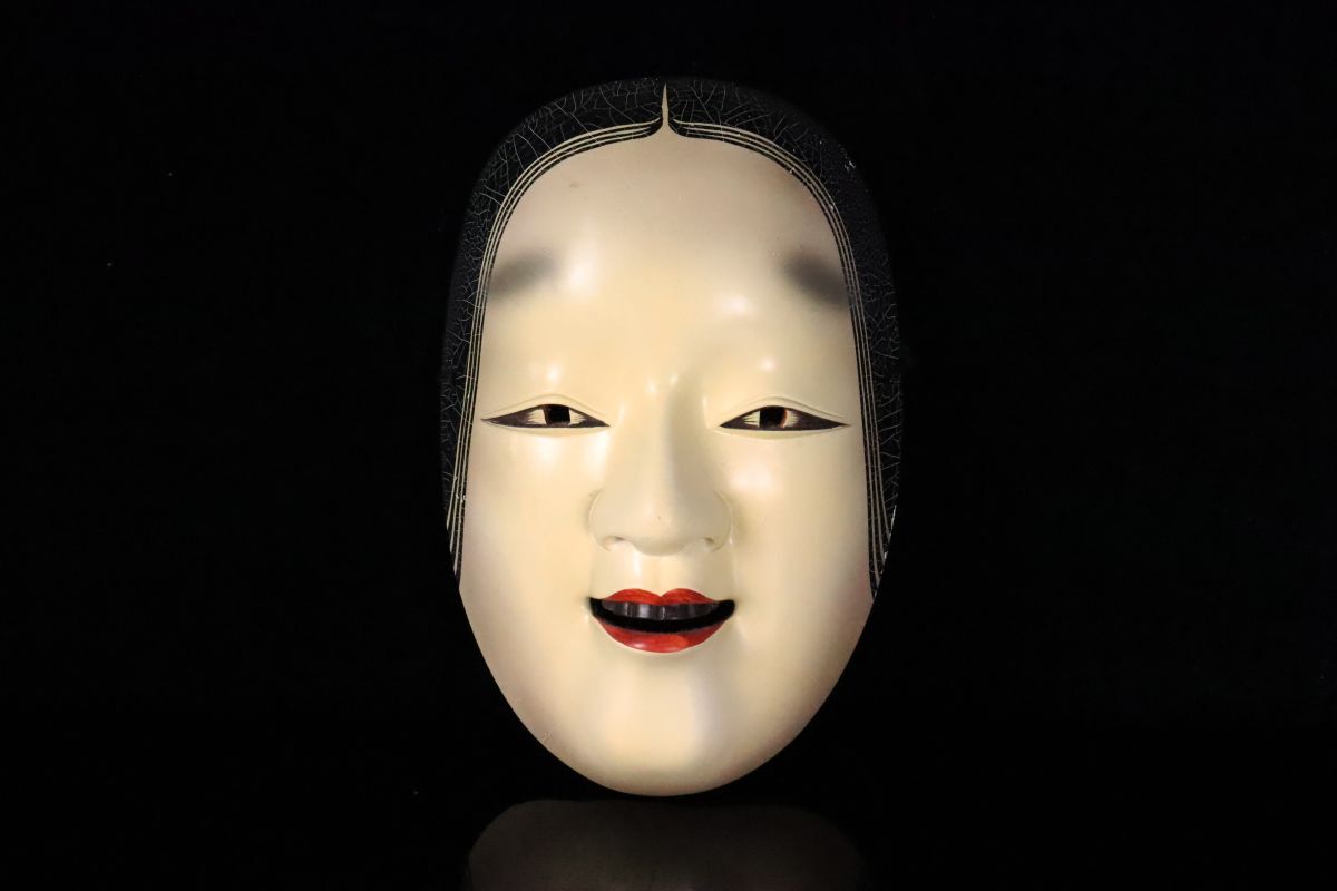 人間国宝 長澤氏春】フランクリン画廊 陶器製 彩色 能面「小面 人間国宝 長澤氏春】フランクリン画廊 陶器製 彩色 能面「小面