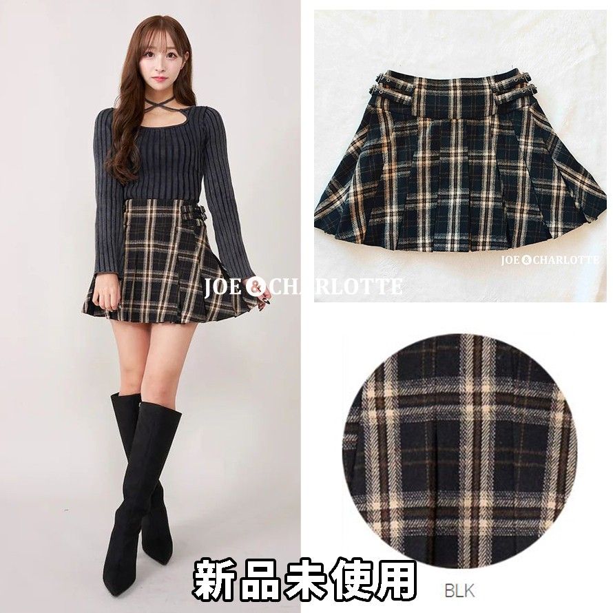 ダーリッチ darich サイドベルトチェックミニスカート BLK S ダーリッチ darich サイドベルトチェックミニスカート BLK S