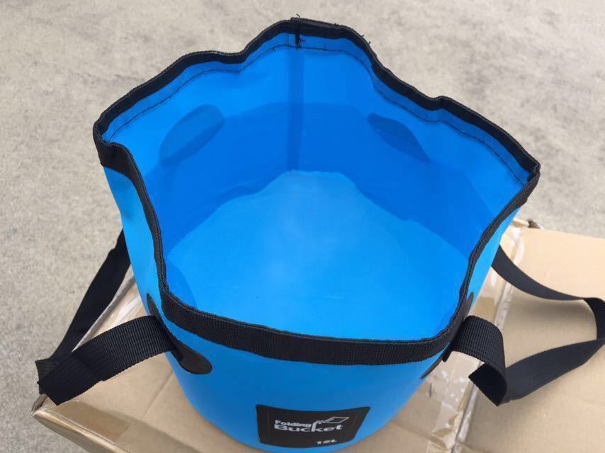 * new goods folding bucket 12L orange fishing, outdoor, camp, sea water ., boat, car wash, cleaning, field work etc.,