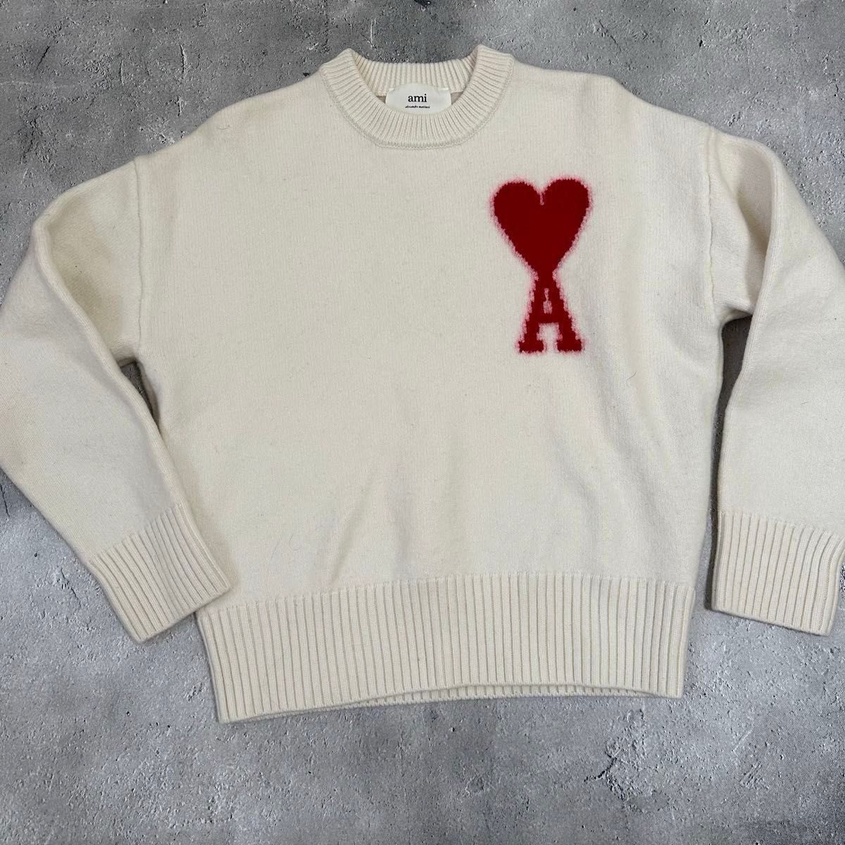 本物 美品 アミパリス ホワイトニット レディース セーター AMI 本物 美品 アミパリス ホワイトニット レディース セーター AMI