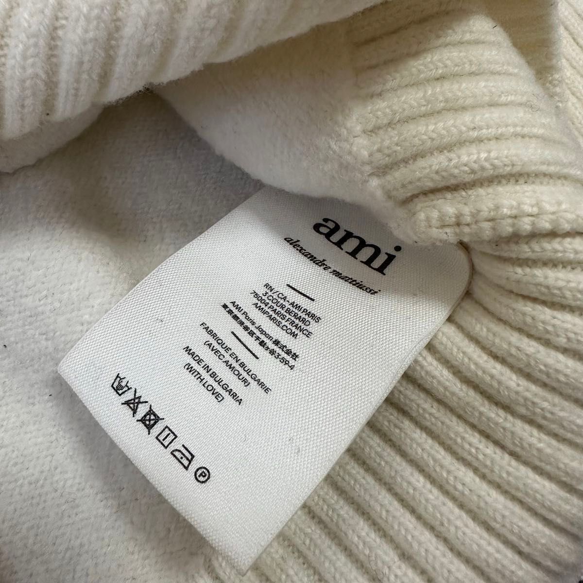 本物 美品 アミパリス ホワイトニット レディース セーター AMI 本物 美品 アミパリス ホワイトニット レディース セーター AMI