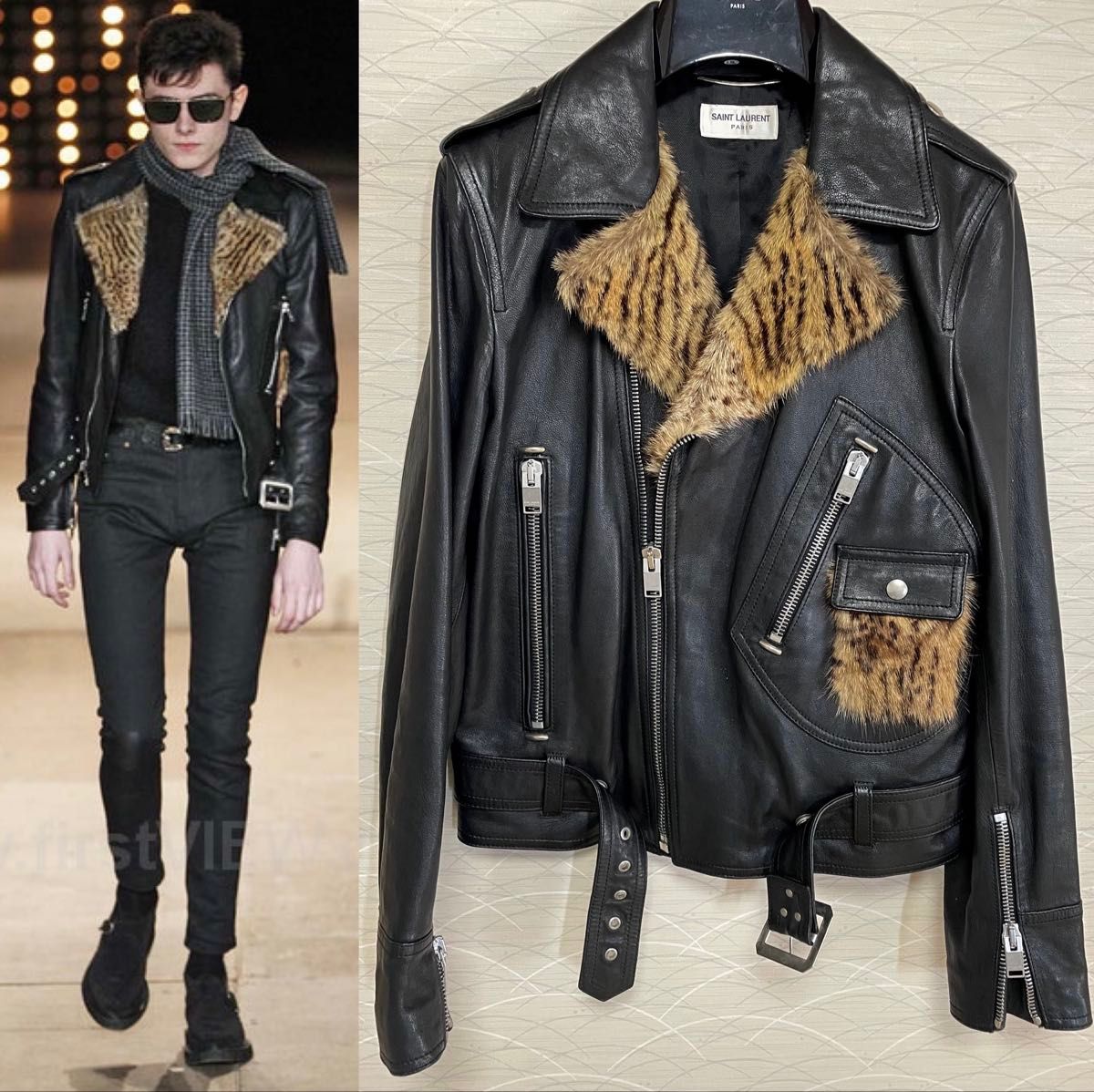14AW サンローランパリ マーモットファー ダブルレザー 14AW サンローランパリ マーモットファー ダブルレザー