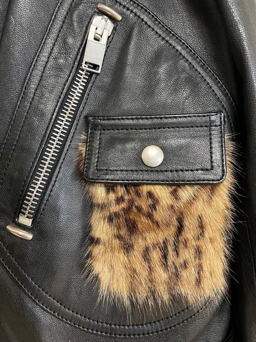 14AW サンローランパリ マーモットファー ダブルレザー 14AW サンローランパリ マーモットファー ダブルレザー
