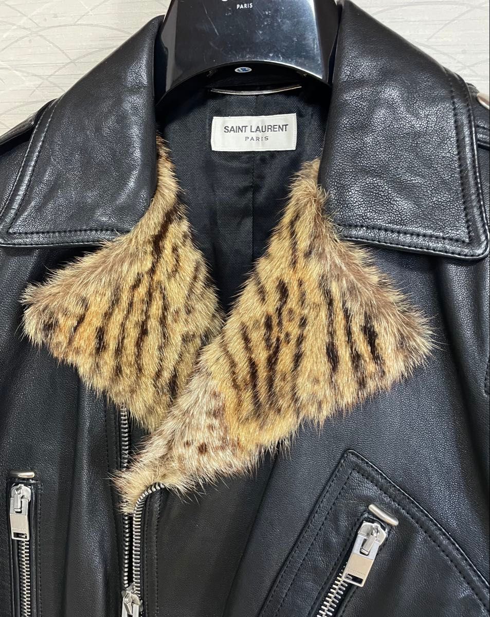14AW サンローランパリ マーモットファー ダブルレザー 14AW サンローランパリ マーモットファー ダブルレザー