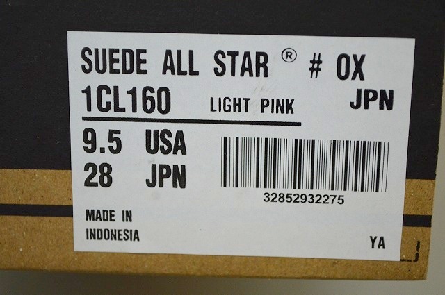 新品未使用 CONVERSE コンバース SUEDE ALL STAR OX スエード オールスター オックス 32852932 LIGHTPINK 定価11,000円 US9.5 28センチ_画像10