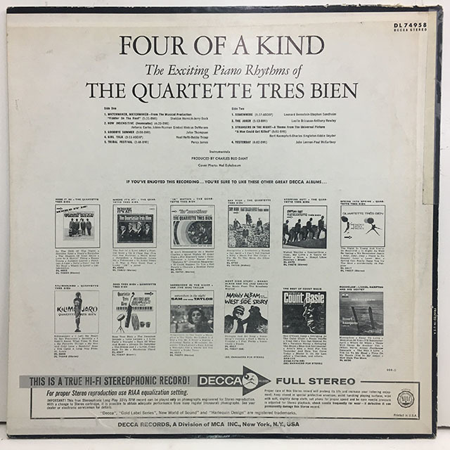 ■即決 Quartette Tres Bien / Four of a Kind オリジナル _画像2